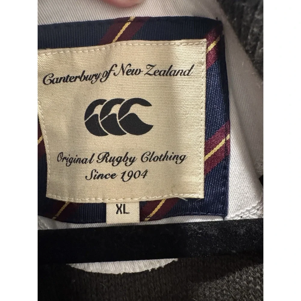 Canterbury of New Zealand Vintage Rugby Zippered Sweater Lambswool Size XL 90s